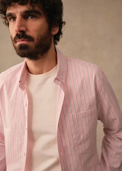 Chemise Charlie - Rose Rayures Bleues — image 5
