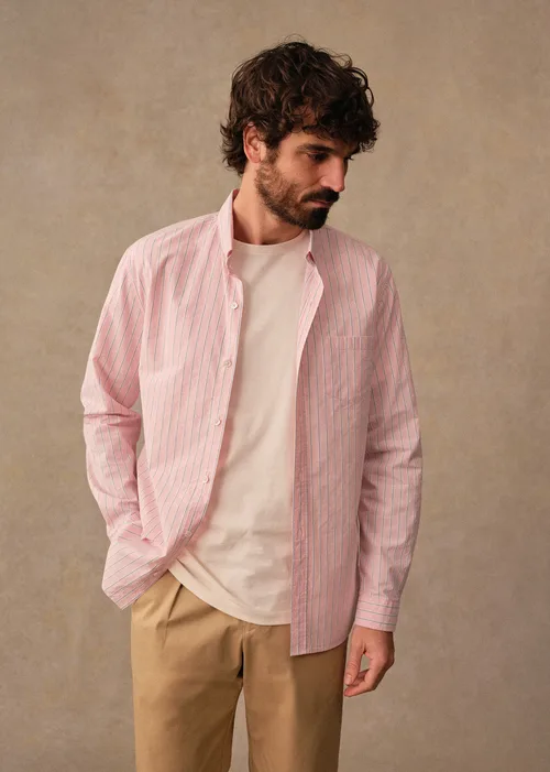 Chemise Charlie - Rose Rayures Bleues — image 7