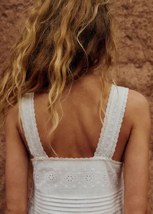 Robe Zelira - Broderie Unie Ecru — image 3