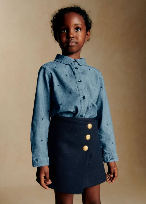 Chemise Pierro - Chambray Coeur Brodé Marine — image 5