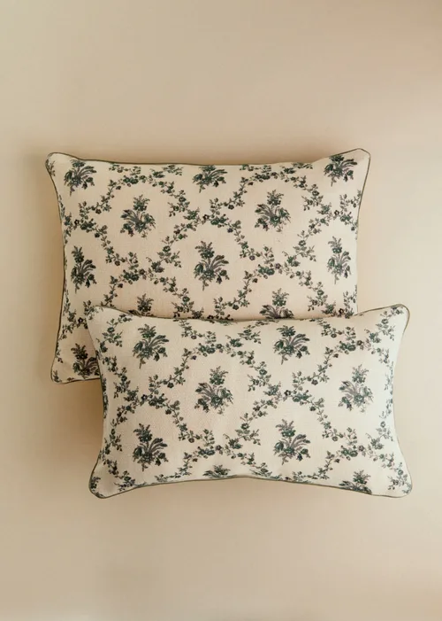Coussin Imprimé - Grand modèle - Croisillons Bleu — image 3