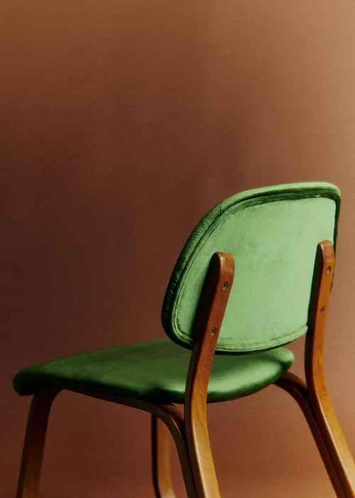 Lot de 4 chaises vintage velours vertes - Velours — image 12