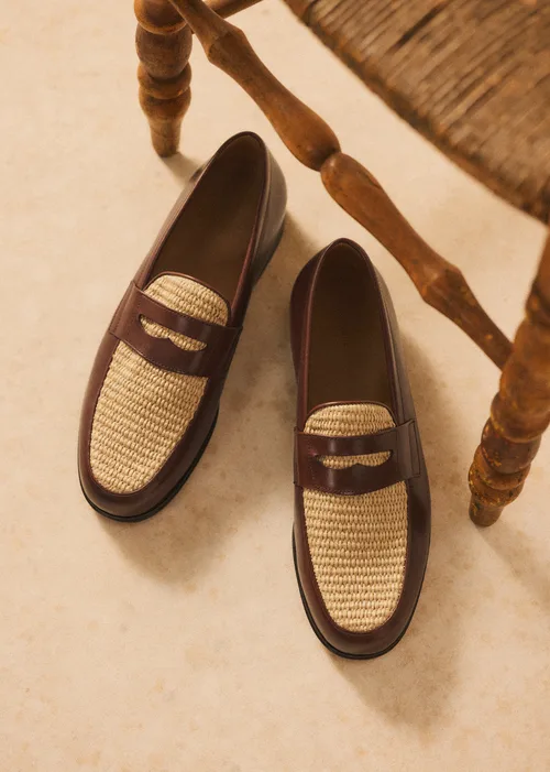 Mocassins Elvis - Chocolat / Raphia — image 4