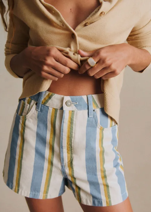 Rayures Bleu Ecru Jaune