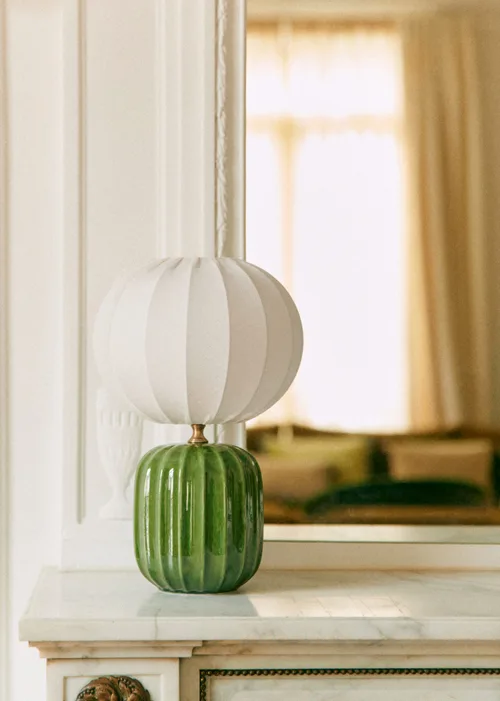Lampe Traviata petit modèle - Vert - Abat-jour Sonate - Écru — image 5