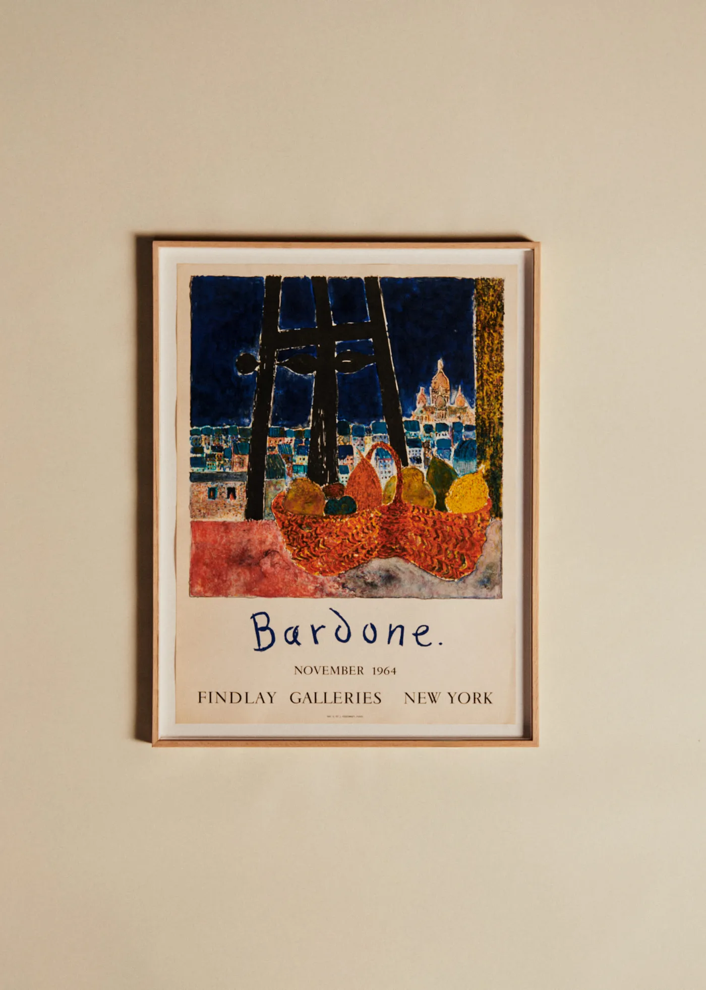 Affiche Findlay Galleries New York, Bardone, 1964 - 56 x 73 cm