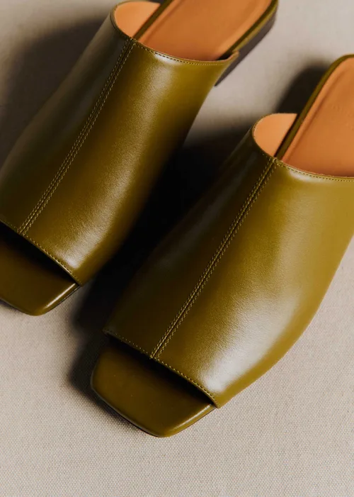 Mules Low Bruna - Vert Lisse — image 5