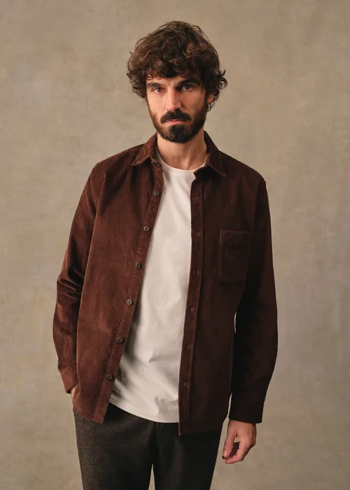 Chemise Lars Velours Côtelé - Marron — image 5