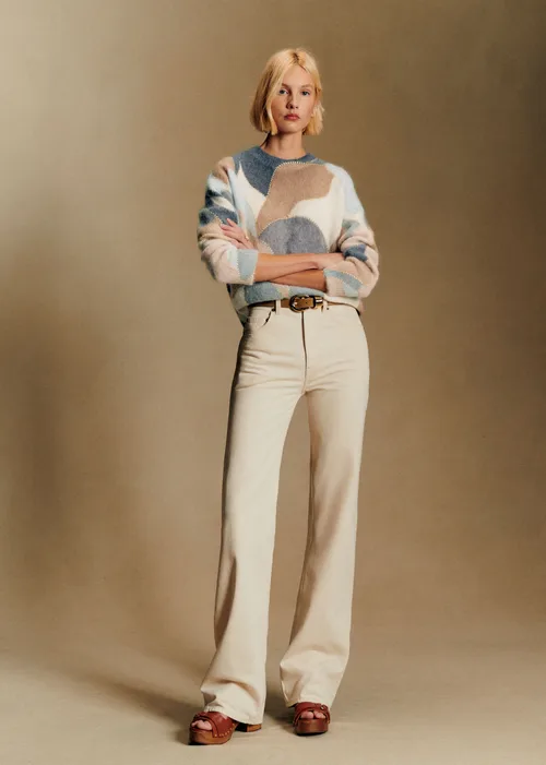 Pull Hollie - Imprimé Feuillage Bleu/ Camel — image 4