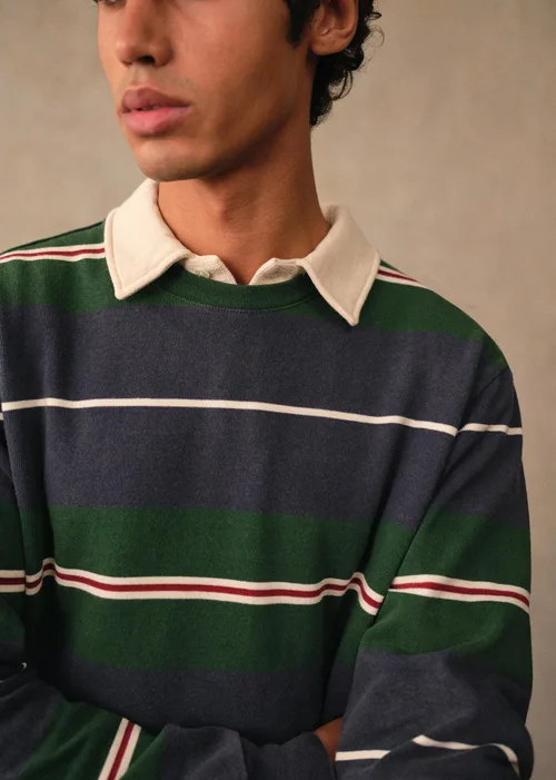 T-Shirt Pedro - Rayures Vert / Marine / Bordeaux — image 3