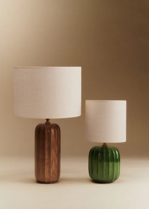 Lampe Traviata - Bois - Abat-jour Dolce - Jute Écru — image 4