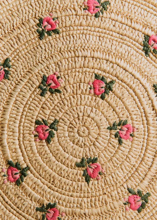 Panier June - Naturel broderies fleurs muti — image 3