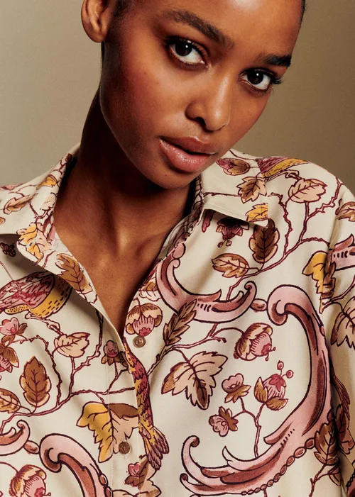 Chemise Annie - Sézane x Antoinette Poisson - Imprimé Oiseaux Roses — image 3