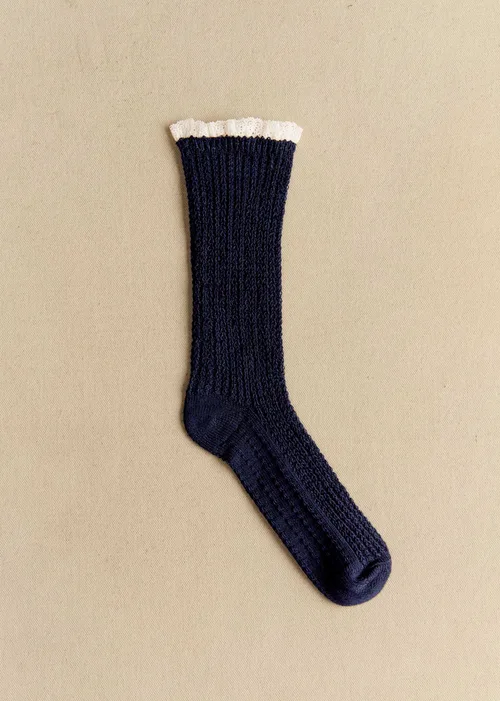 Chaussettes Elena Haute - Bleu Marine