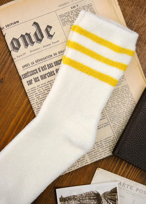 Chaussettes Eliot - Écru / Jaune — image 4