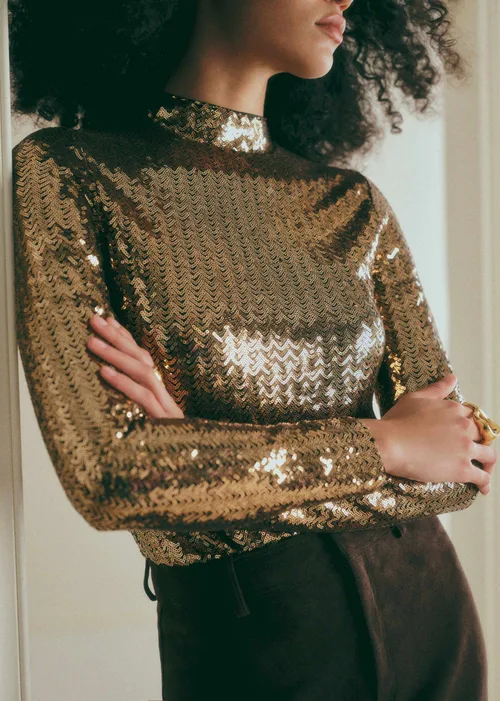 Sequins Chevron Dore