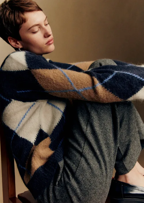 Pull Gabriel - Jacquard Marine Camel Ecru — image 3