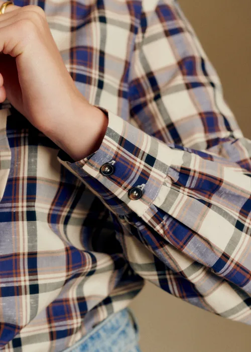 Chemise Chlo - Carreaux Marine et Ecru — image 3