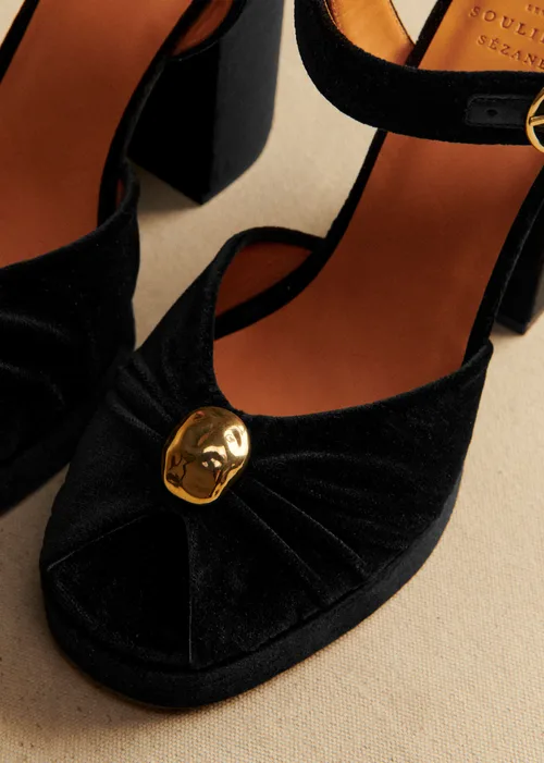 Sandales High Marjolaine - Noir Velours — image 3