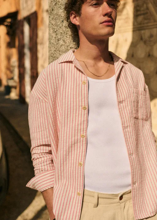 Chemise Harty - Rayures Écru / Rose — image 5
