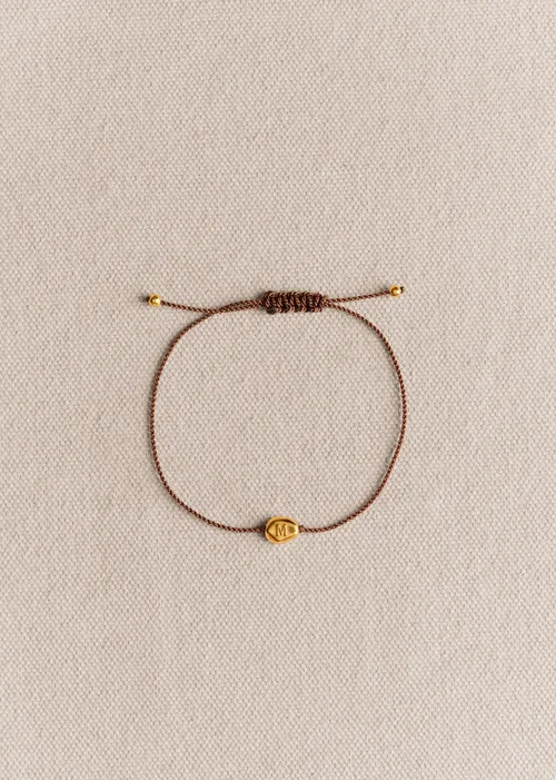 Bracelet Cléo - Chocolat - Lettre M — image 4