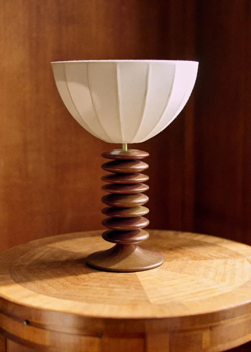 Lampe Tango - Acajou - Abat-jour Tango - Coton écru — image 6