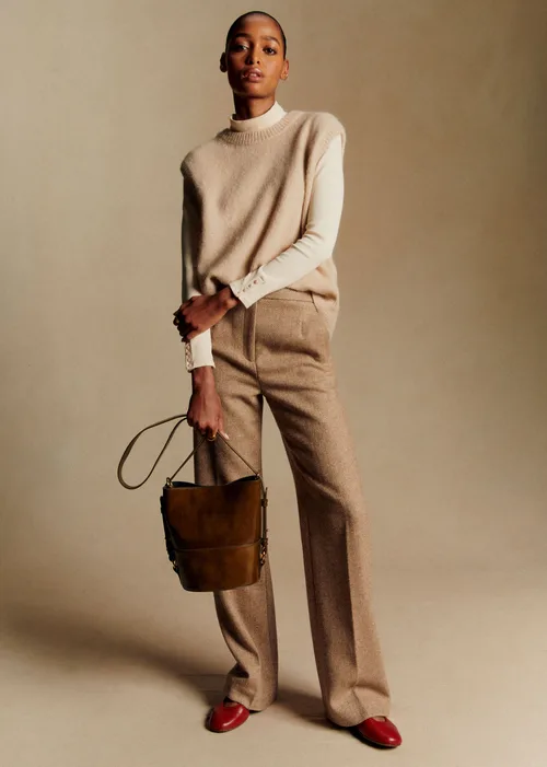 Pantalon Martin - Chevrons Camel Ecru