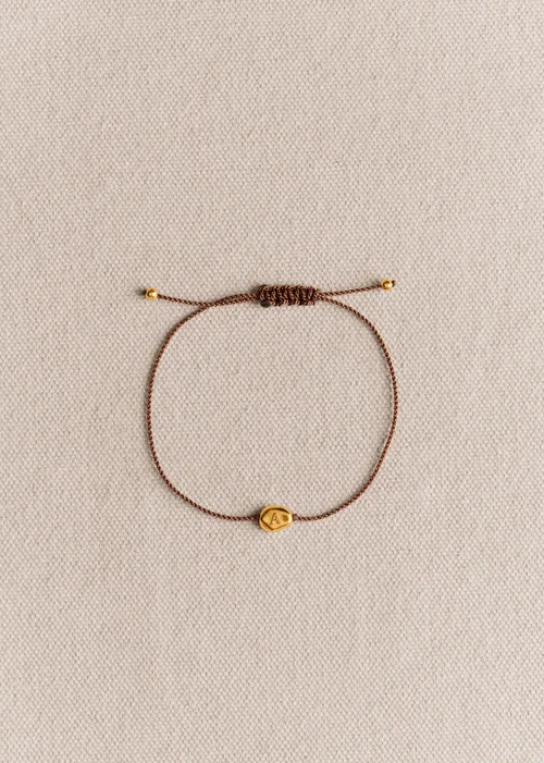 Bracelet Cléo - Chocolat - Lettre A — image 3