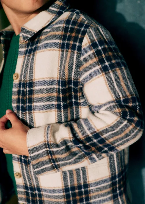 Veste Willy - Carreaux Ecru / Marine — image 3