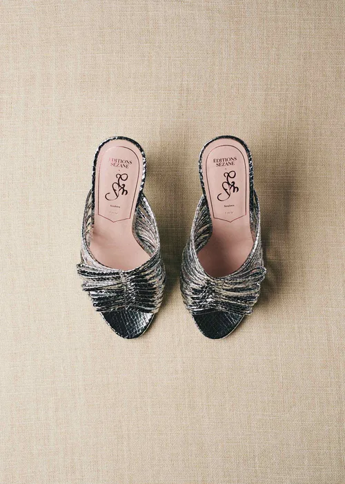 Sandales Lucie - CFM Souliers x Editions Sézane - Serpent argent — image 6