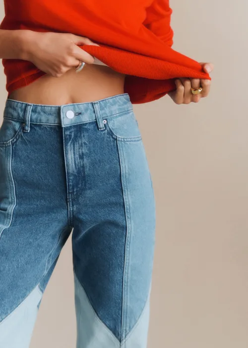 Pantalon Le Wide Leg - Patchwork Denim Bleu Clair — image 5