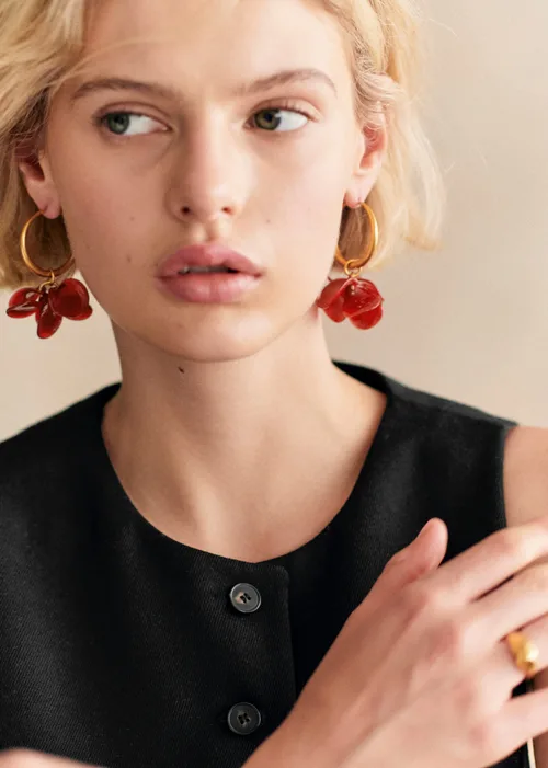 Anneaux Flora - Rouge Carmin — image 3