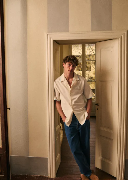 Chemise Nautical - Écru Broderie Bleue — image 6