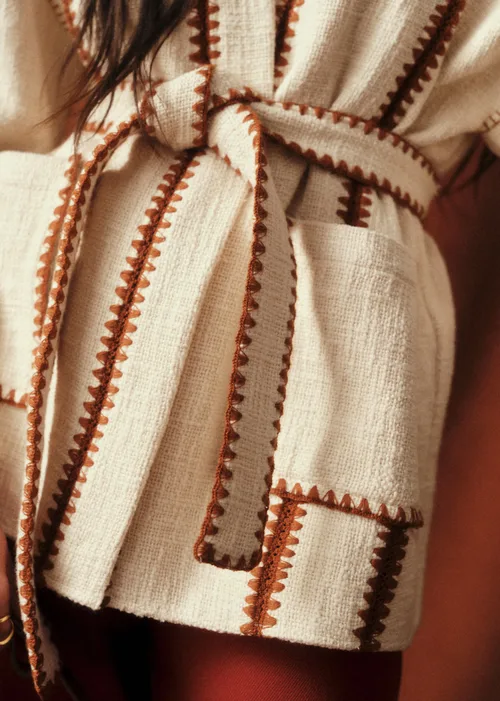 Veste Eunice - Sézane x Baziszt - Ecru Détail Caramel — image 4
