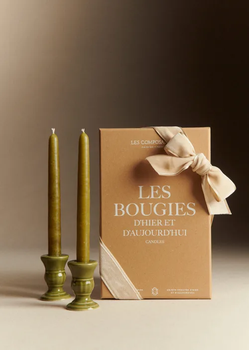 Coffret Bougeoirs Piano et Chandelles - Petit Modèle - Sauge — image 4