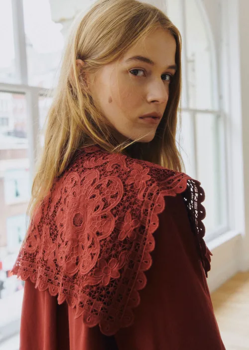 Chemise Astrid - Sézane x SEA NY - Broderie Unie Bordeaux — image 4