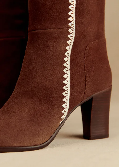 Cuissardes High Nadia - Sézane x Baziszt - Chocolat Brodé — image 4