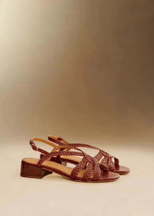 Sandales Low Rosa - Cuir Naturel Lisse Tressé