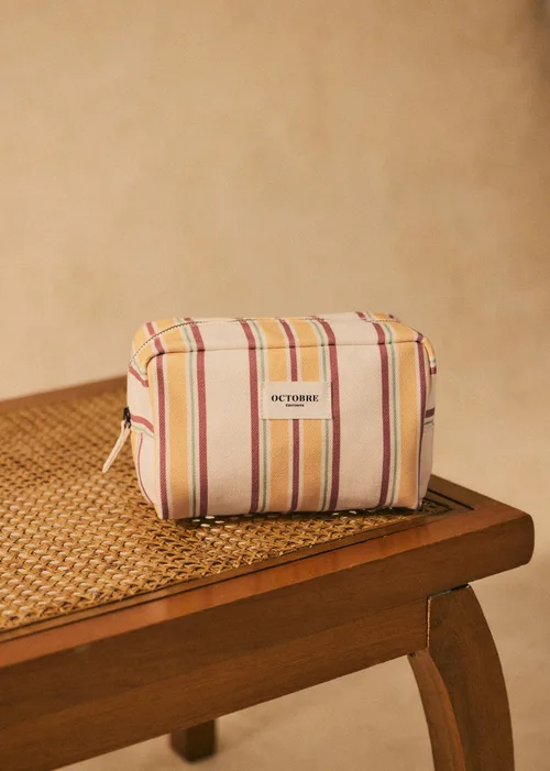 Trousse de toilette Twyman - Écru Rayures Multicolore
