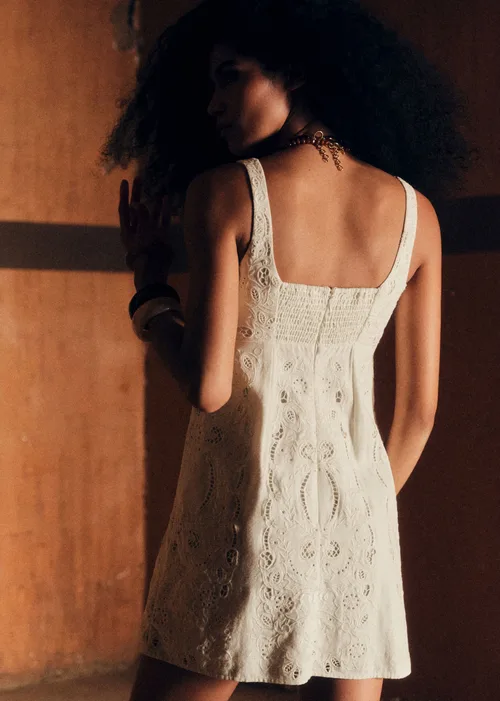 Robe Mafeo - Broderie Unie Ecru — image 4