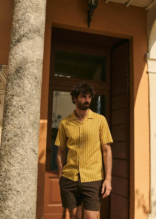 Chemise Holt - Moutarde Rayures Blanches — image 4