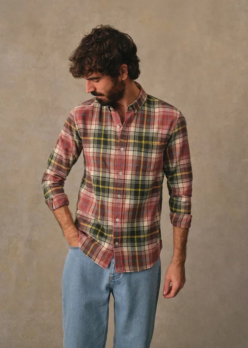Chemise Charlie Flanelle Carreaux - Vert / Rose Foncé — image 6