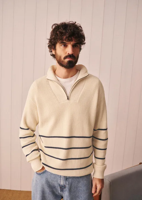 Pull Marlon - Écru Rayures Marine