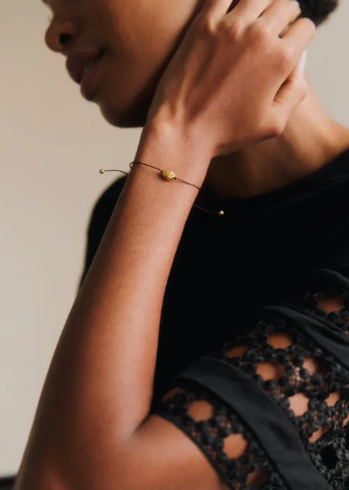 Bracelet Cléo - Chocolat - Lettre C — image 4