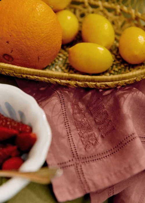 Set de 4 Serviettes - Les Mots brodés - Blush — image 3