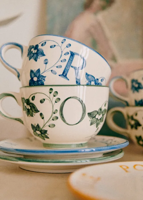 Tasse Poème - Bleu orage - Lettre V — image 3
