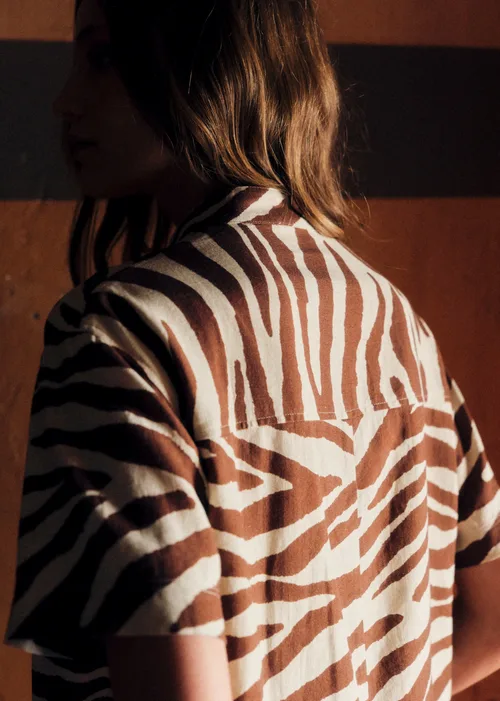Robe Sonali - Imprimé Zebra Terre — image 3