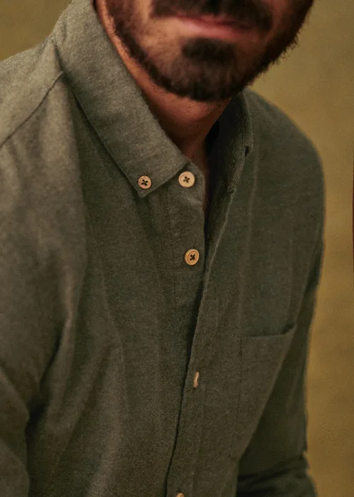 Chemise Charlie Flanelle - Kaki — image 5