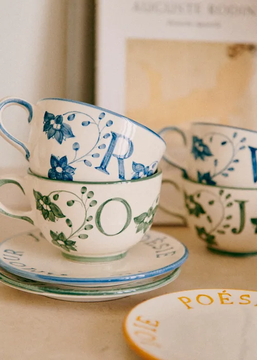 Tasse Poème - Bleu orage - Lettre V — image 7