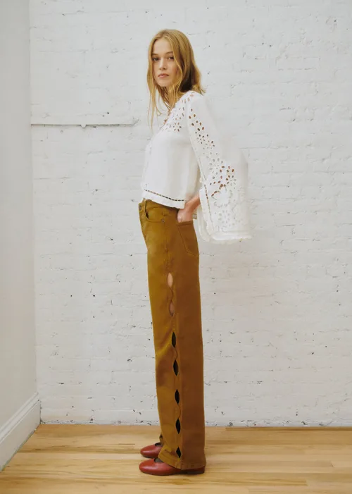 Pantalon Valentin - Sézane x SEA NY - Broderie Mordoré